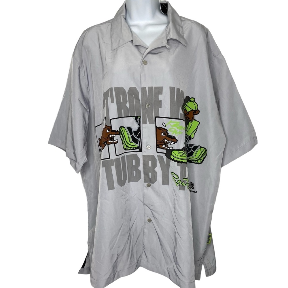 Raw Blue ABR T Bone VS Tubby Button Shirt Y2K NWT